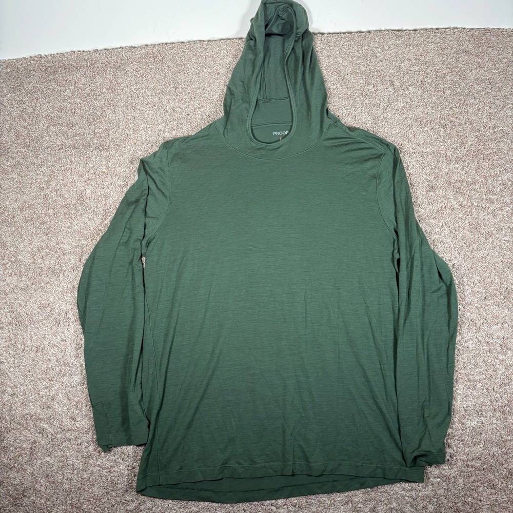 Proof 72-Hour Merino Hoodie Mens XXL Olive Green Long Sleeve Wool Blend 8538